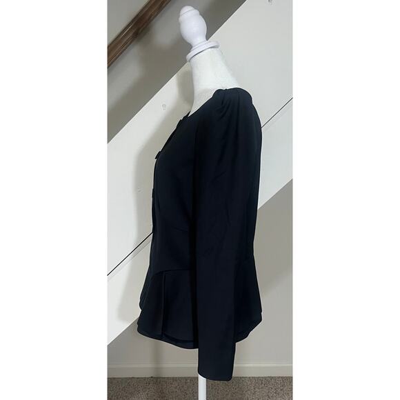 Albert Nipon Black Tailored Blazer Button Closure Minimalist Classic Size 10 - Picture 3 of 8